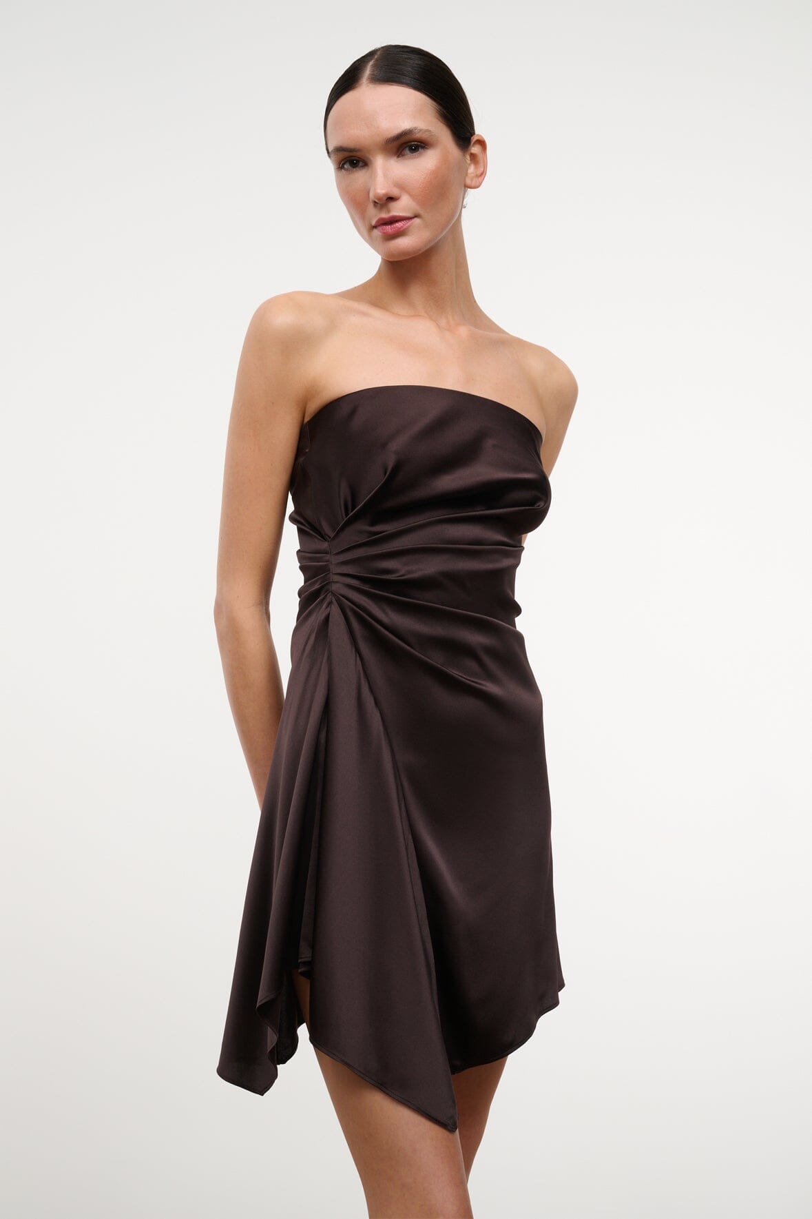 STAUD | Adriana Silk Dress Earth