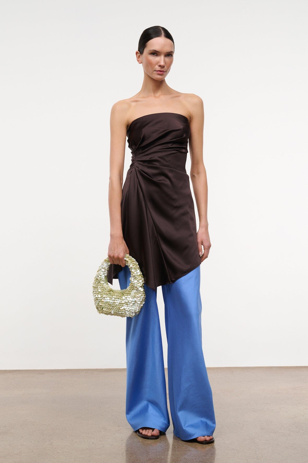 STAUD | Adriana Silk Dress Earth