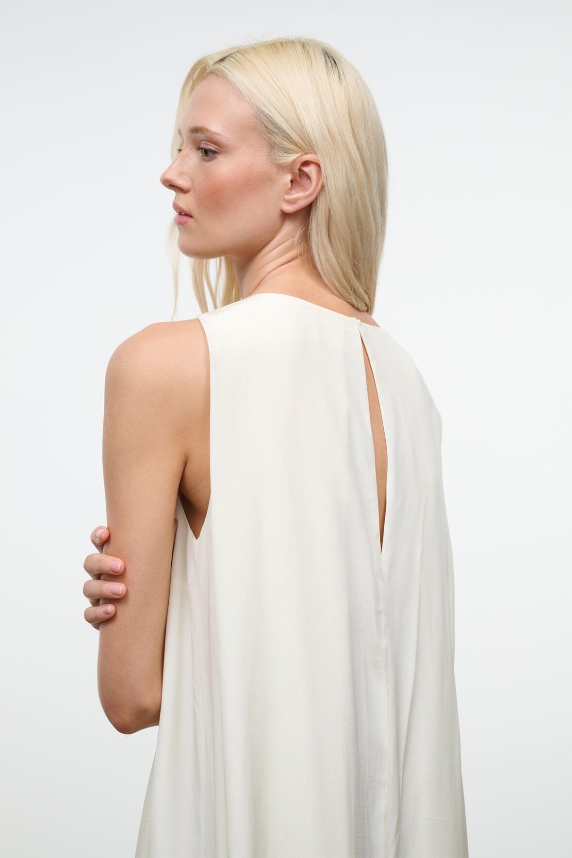 STAUD | Dalia Silk Dress Ivory