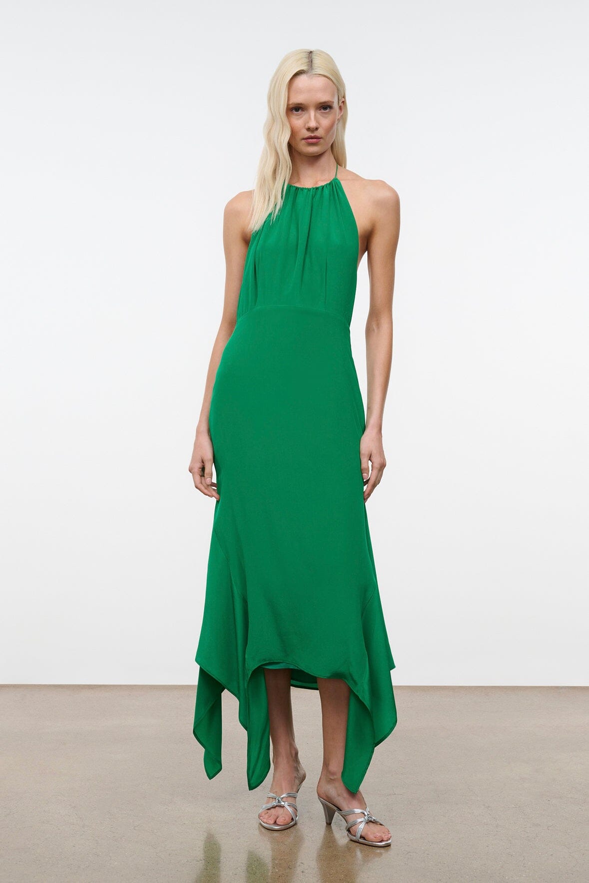 STAUD | Bianca Silk Dress Kelly
