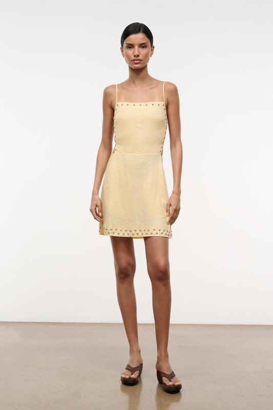 STAUD | Angelique Linen Dress Butter Studs