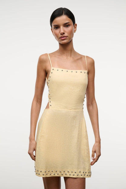STAUD | Angelique Linen Dress Butter Studs