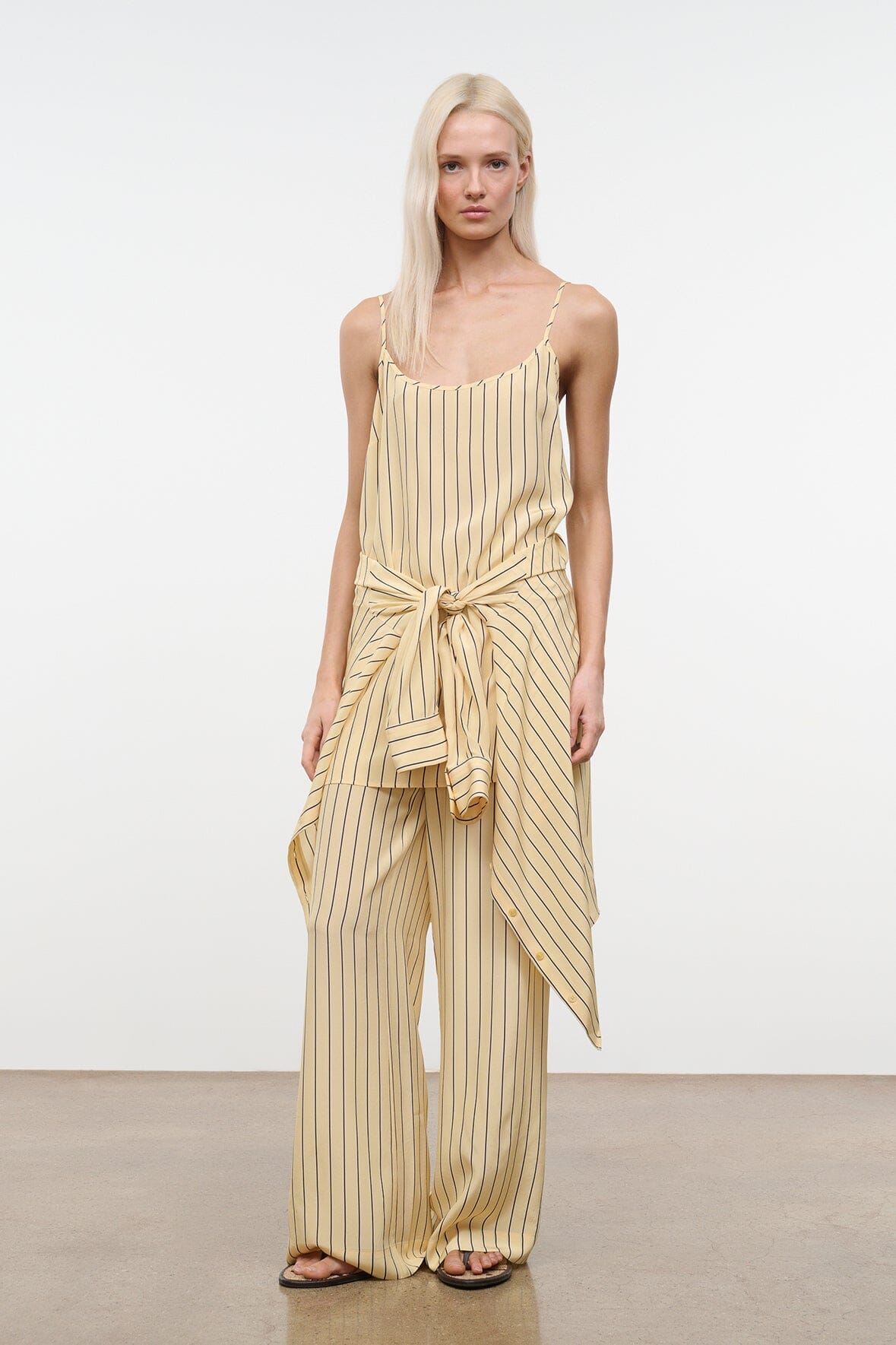 STAUD | Irena Silk Dress Monday Stripe
