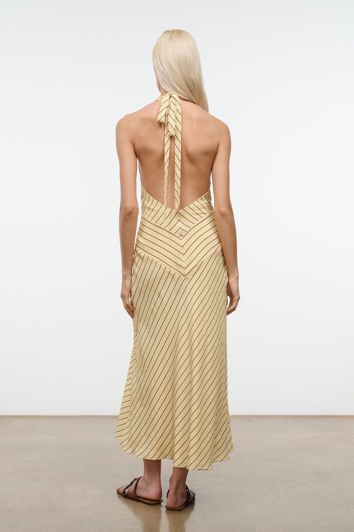 STAUD | Louise Silk Dress Monday Stripe
