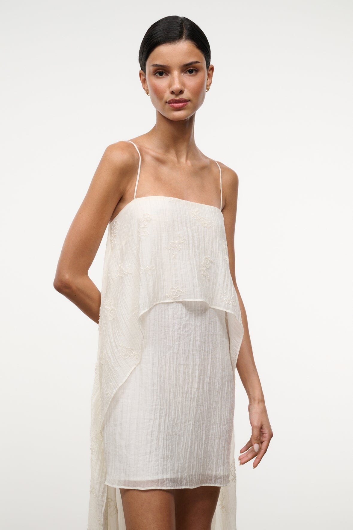STAUD | Valencia Mini Dress White