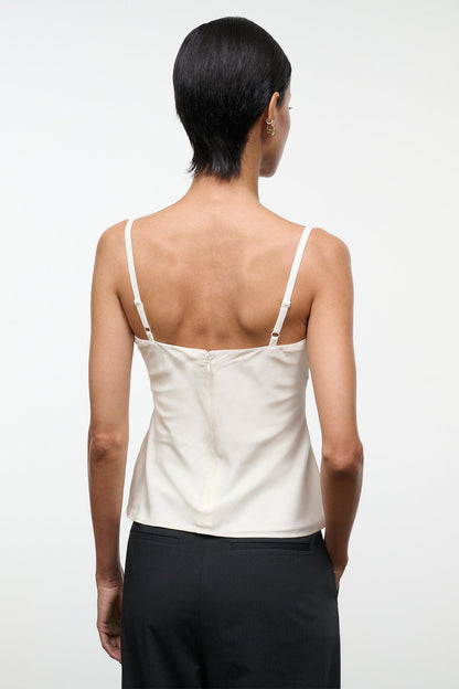 STAUD | Evangeline Silk Top Ivory