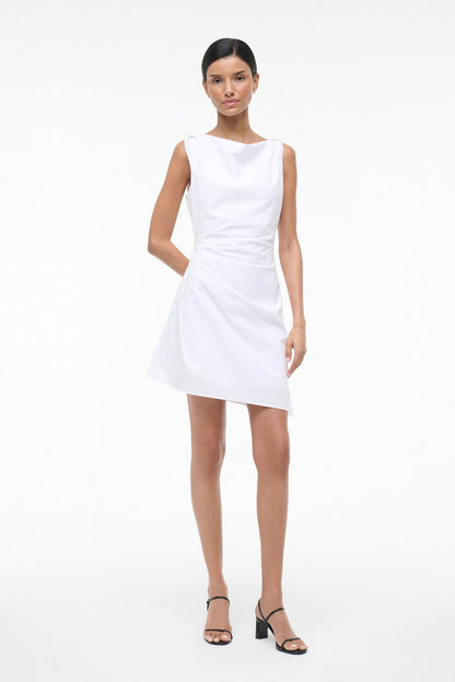 STAUD | Callie Mini Dress White