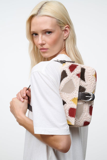 STAUD | Harlow Bag Suede Patchwork