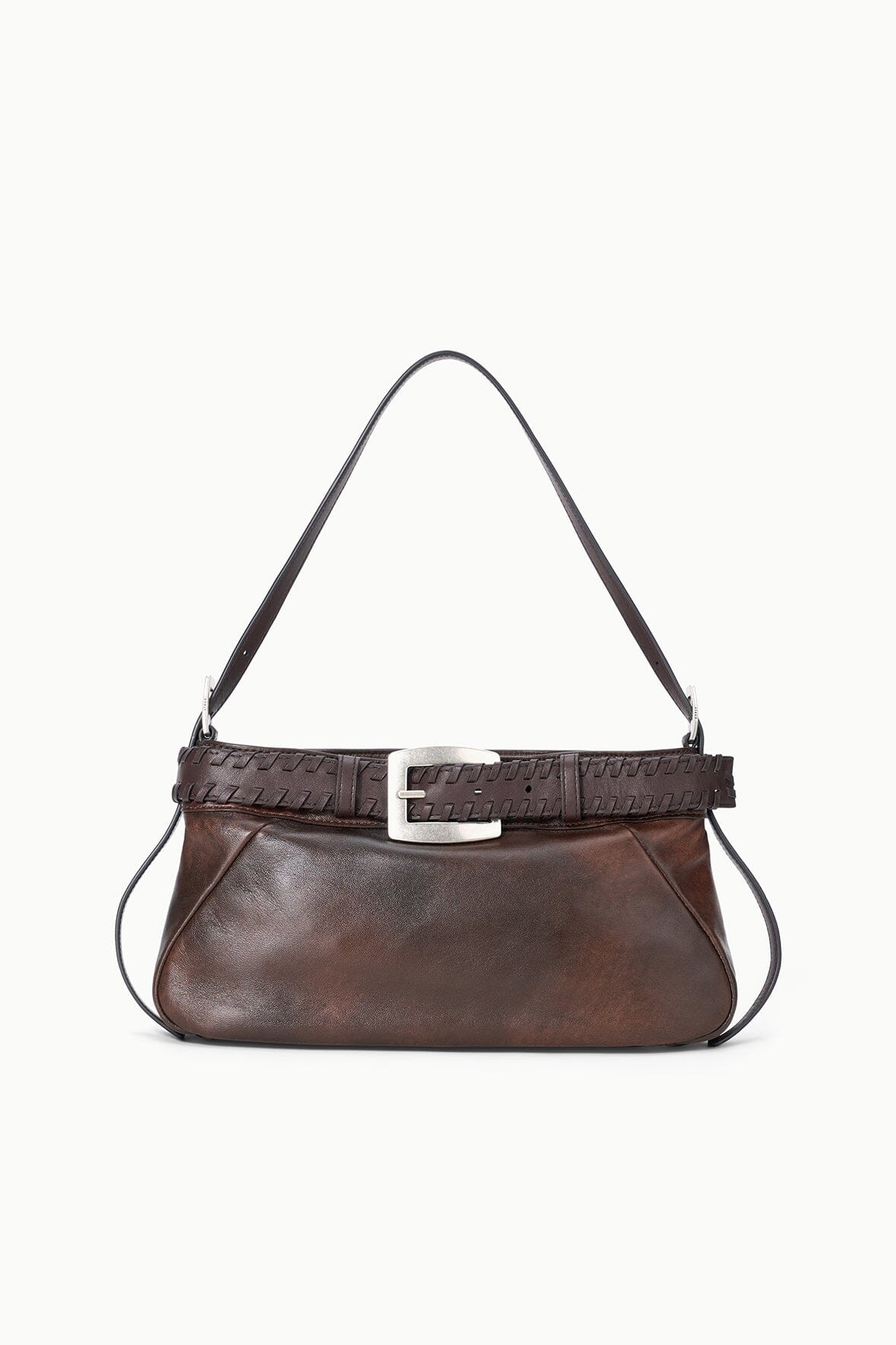 STAUD | Brooklyn Shoulder Bag Espresso Distressed