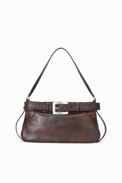 STAUD | Brooklyn Shoulder Bag Espresso Distressed