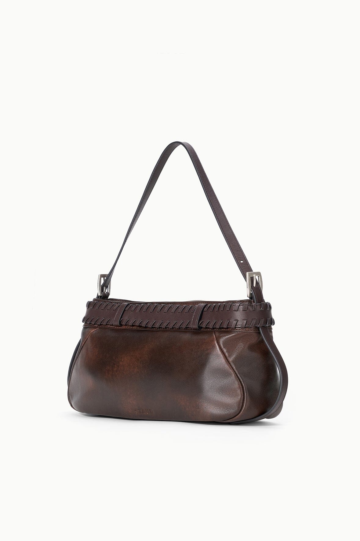 STAUD | Brooklyn Shoulder Bag Espresso Distressed