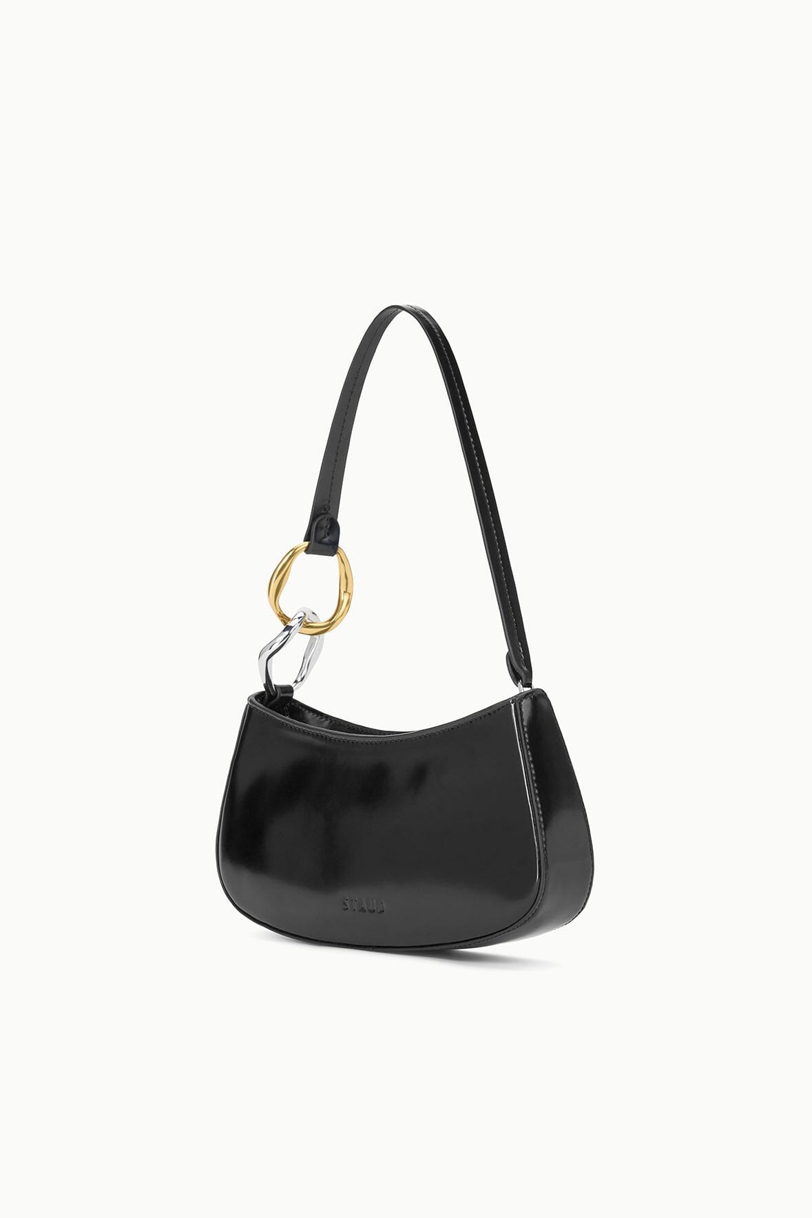 STAUD | Ollie Bag Black Leather Mini Shoulder Bag - Staud