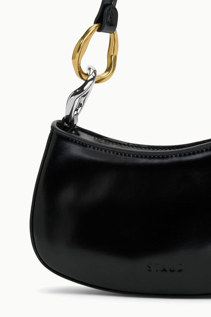 STAUD | Ollie Bag Black Leather Mini Shoulder Bag - Staud