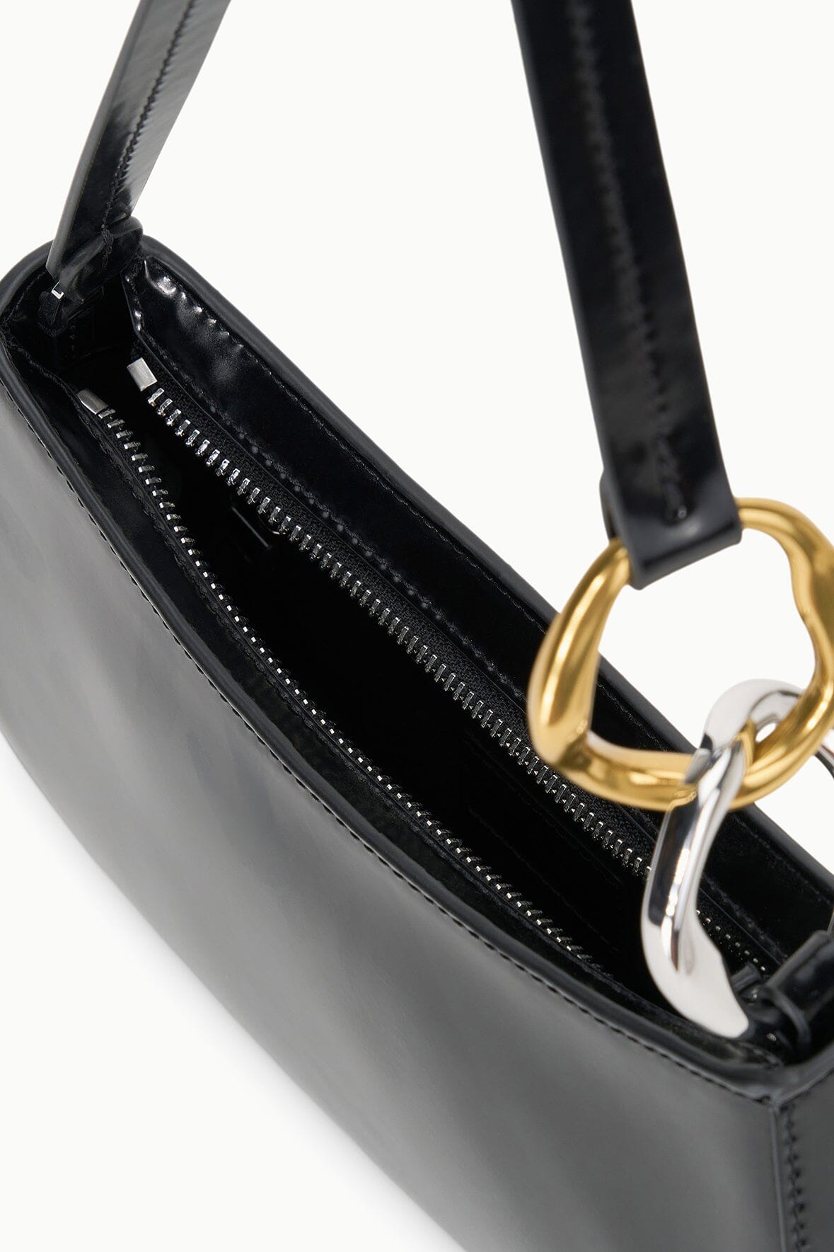 STAUD | Ollie Bag Black Leather Mini Shoulder Bag - Staud