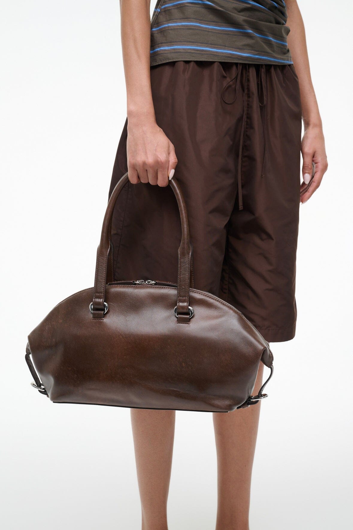 STAUD | Hester Shoulder Bag Espresso Distressed