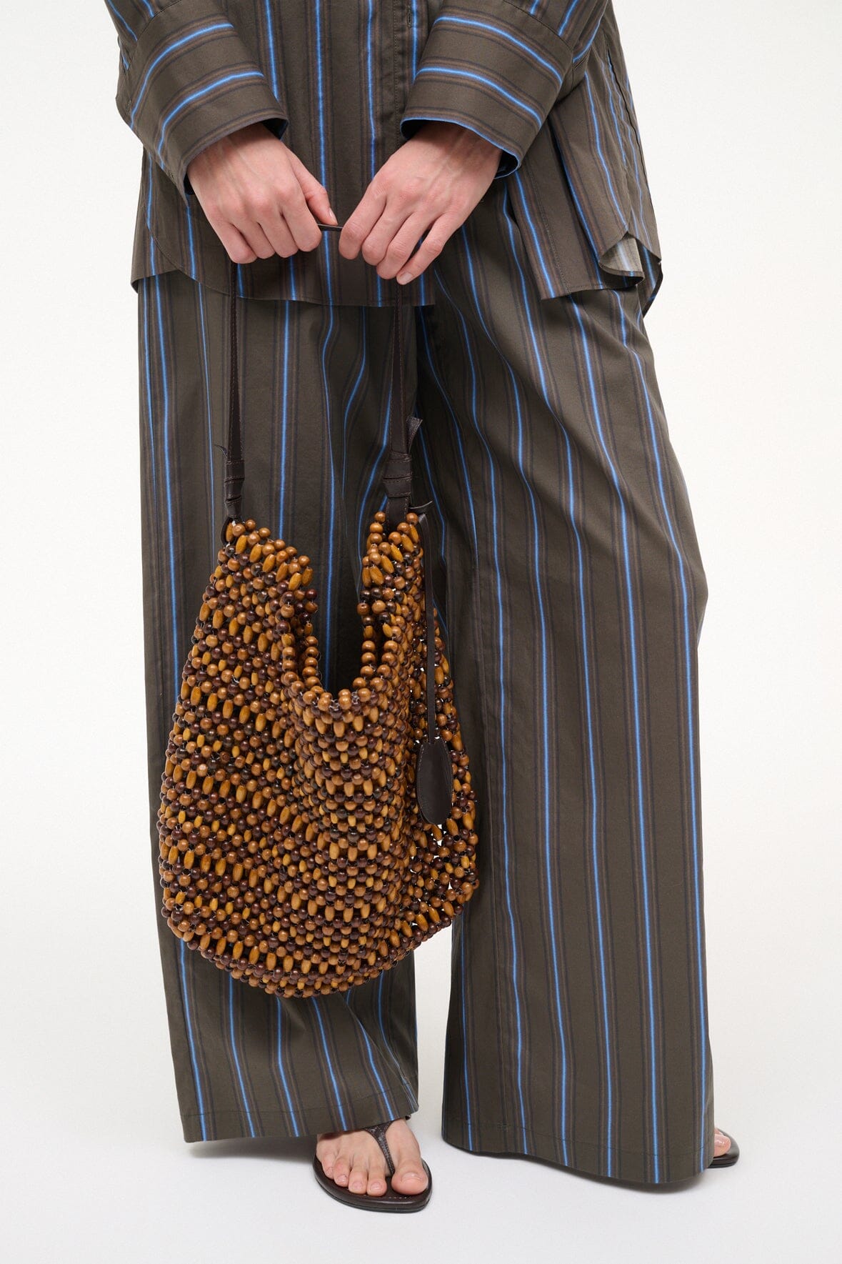 STAUD | Drift Shoulder Bag Multi Wood Beads