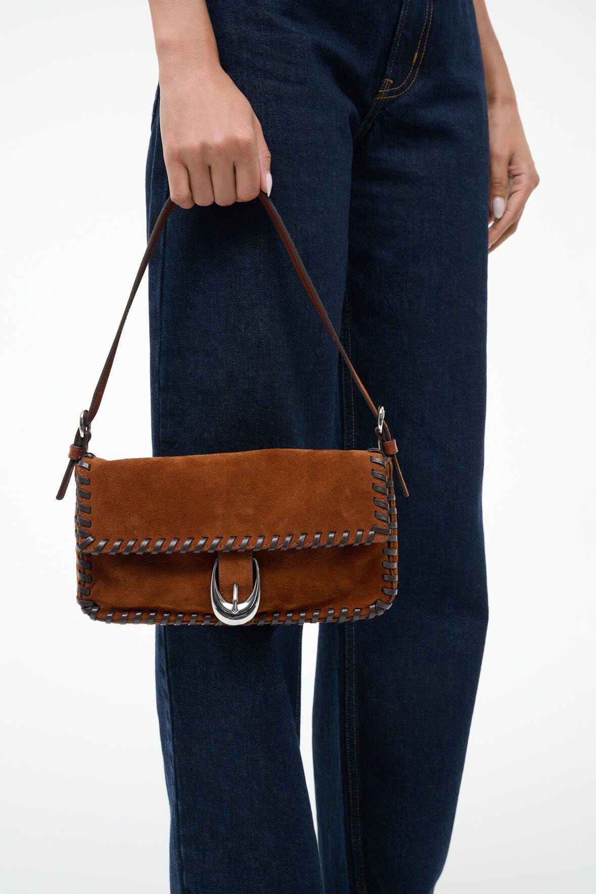 STAUD | Harlow Bag Tabac Suede Espresso