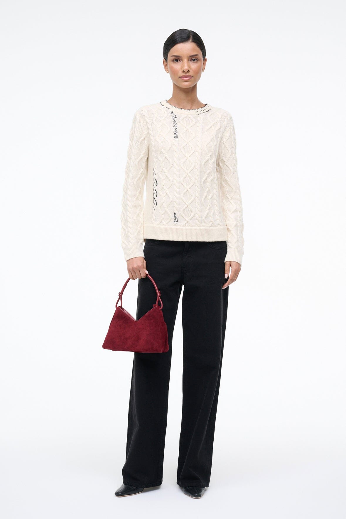 STAUD | Valerie Shoulder Bag Pinot Suede