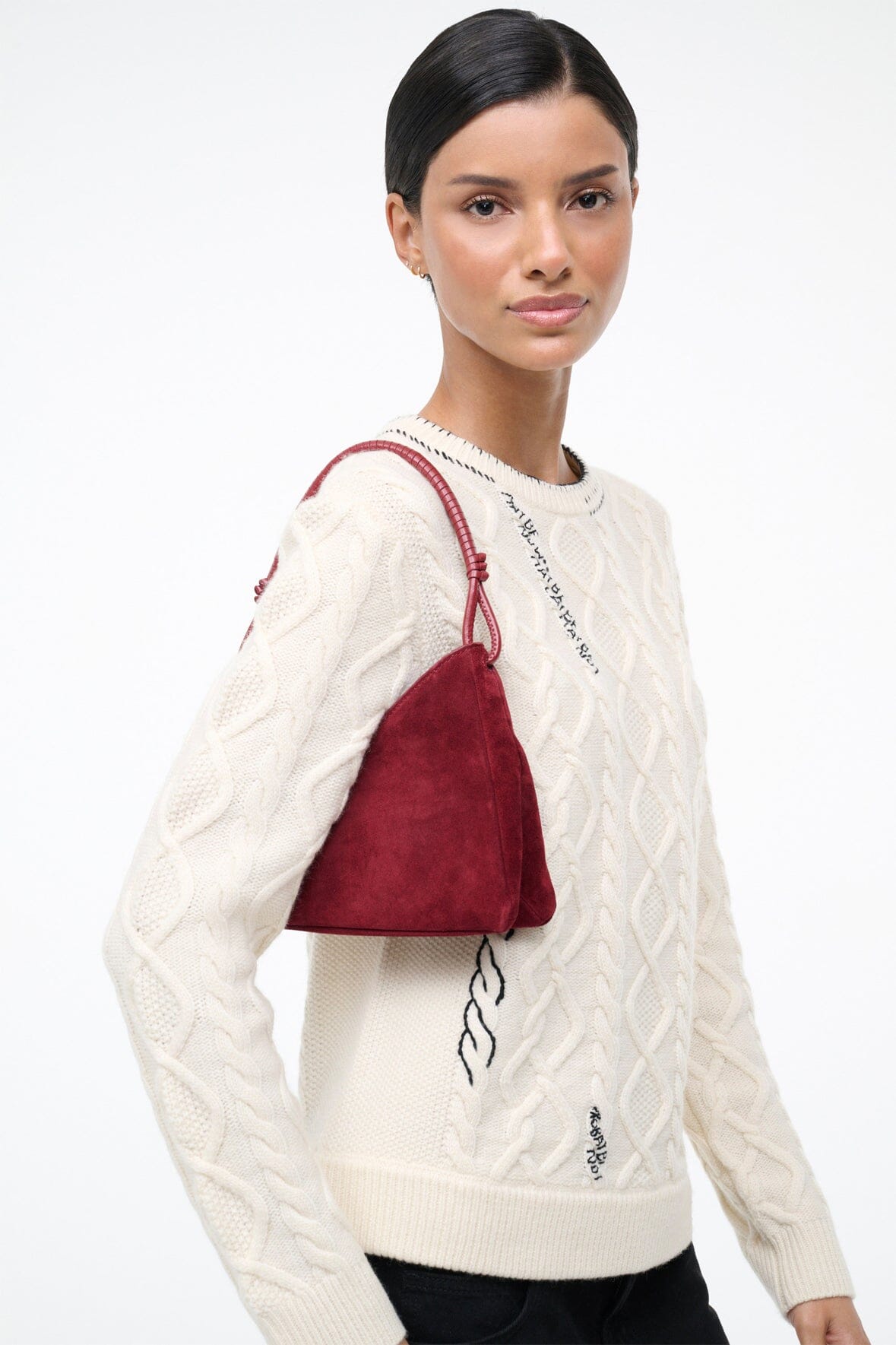 STAUD | Valerie Shoulder Bag Pinot Suede