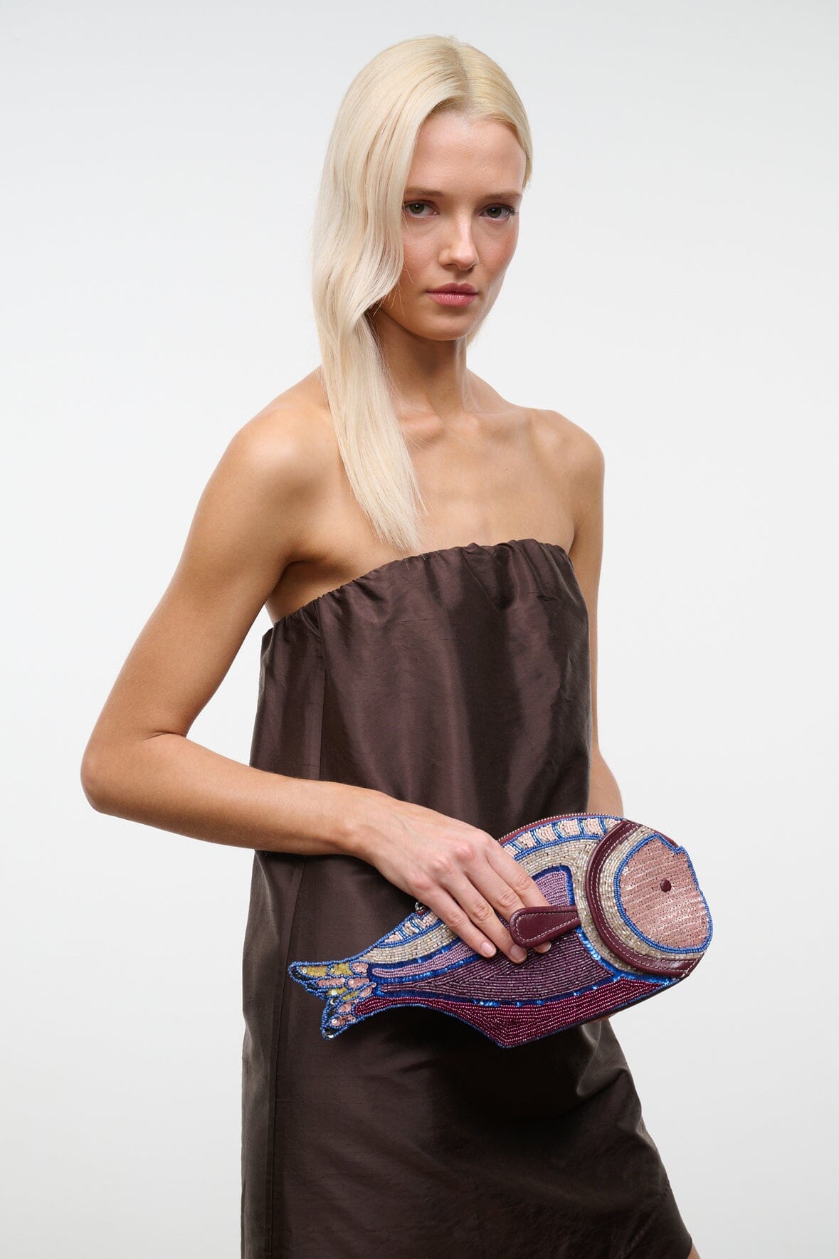 STAUD | Pesce Beaded Clutch Ultraviolet
