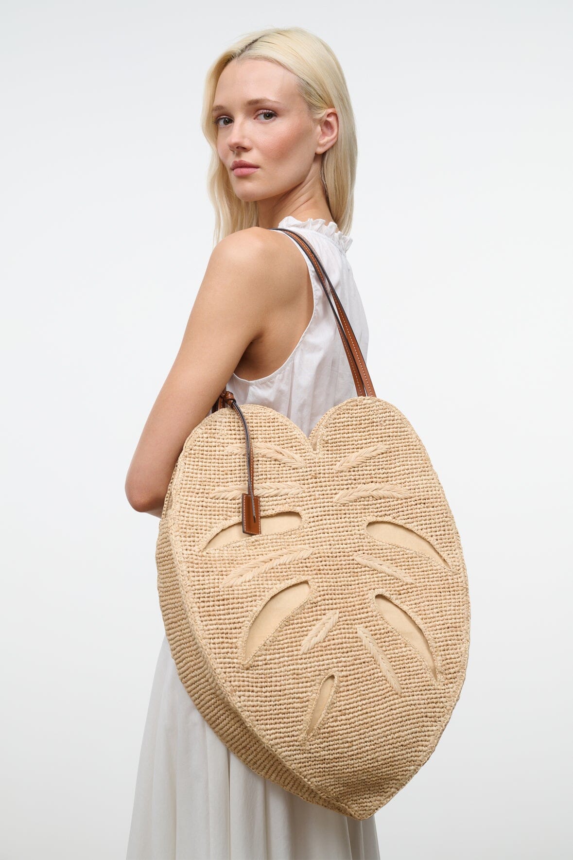 STAUD | Large Palm Raffia Bag Natural