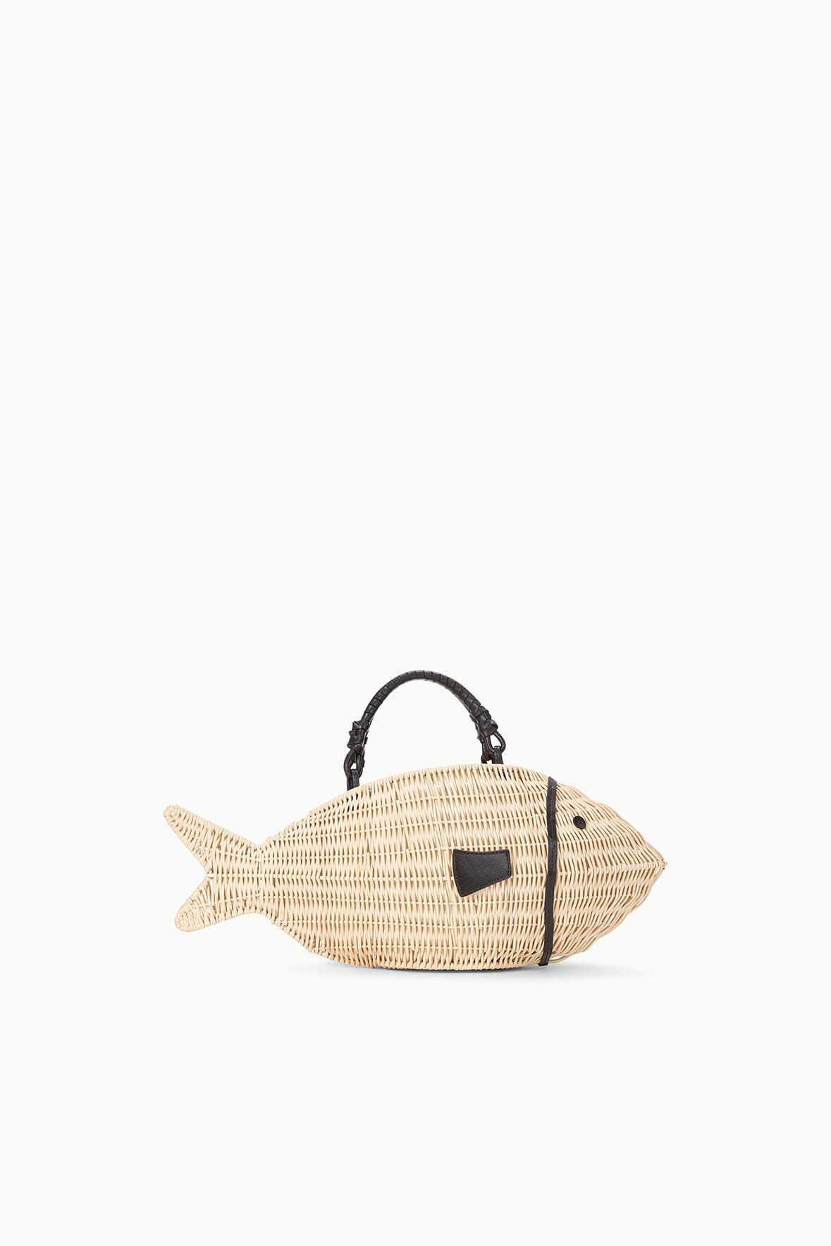 STAUD | Cleo Fish Bag - Natural Wicker Fish Handbag - Staud