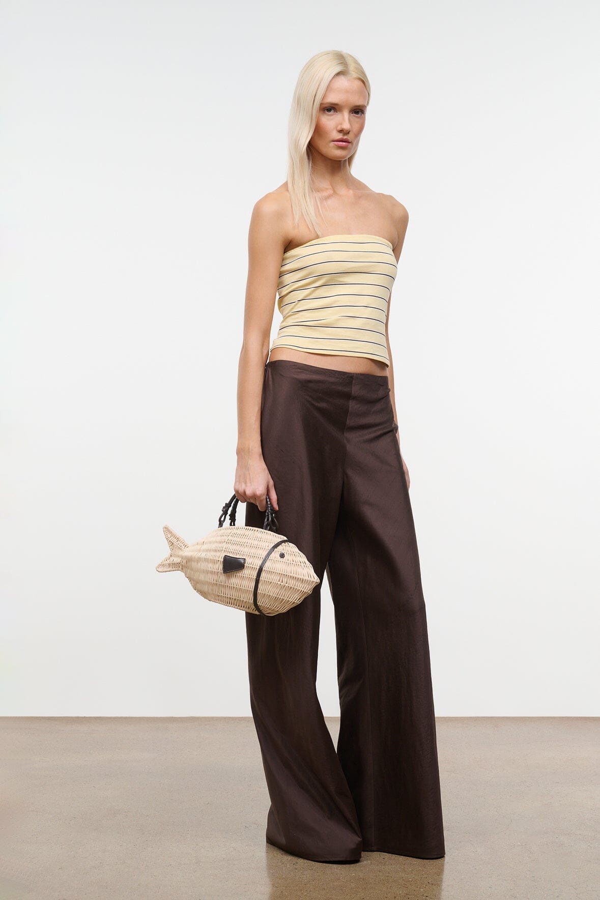 STAUD | Cleo Fish Bag - Natural Wicker Fish Handbag - Staud