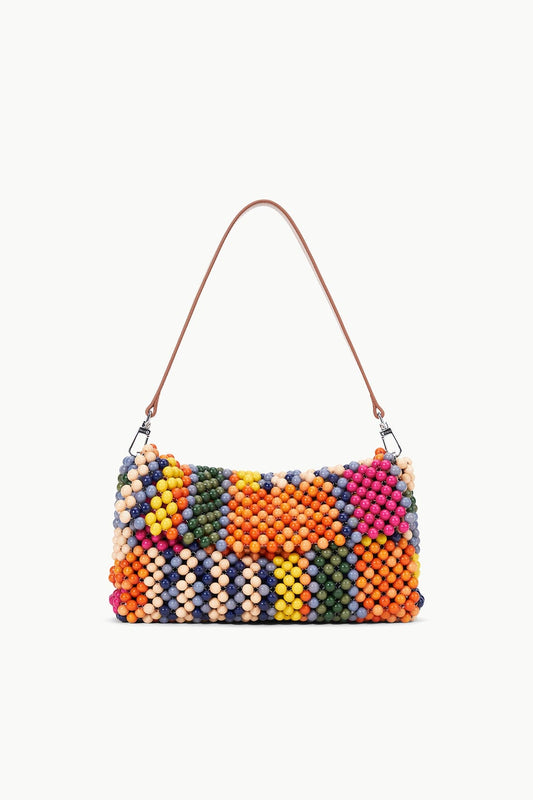 STAUD | Timmy Beaded Shoulder Bag Multi Bayadere Stripe