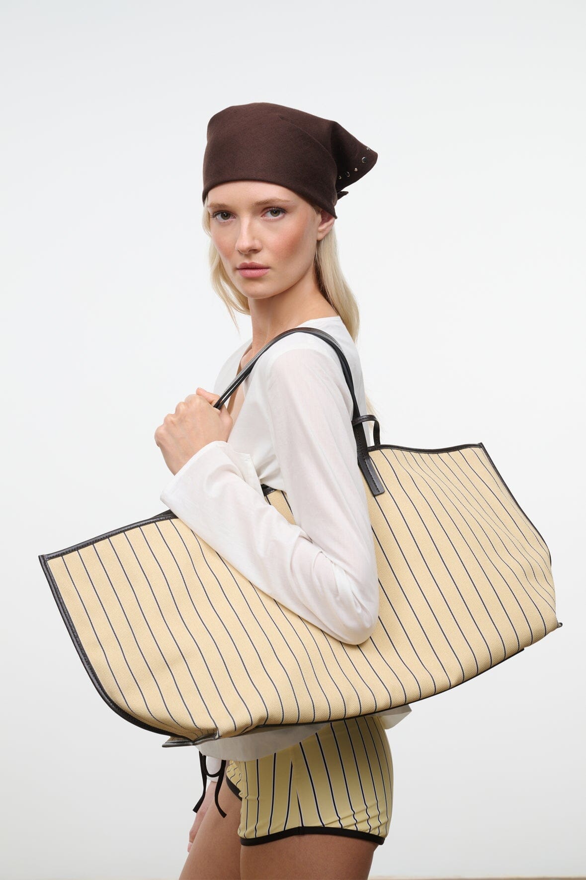 STAUD | Christos Large Tote Monday Stripe