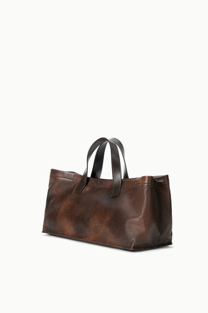 STAUD | Port Tote Espresso Distressed