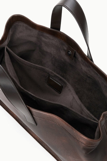 STAUD | Port Tote Espresso Distressed