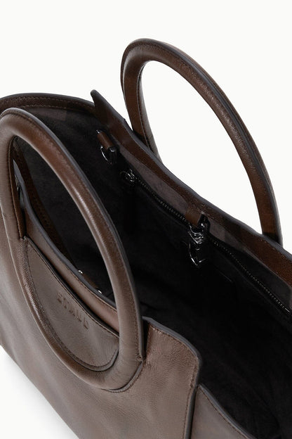 STAUD | Maude Mini Tote Espresso Distressed