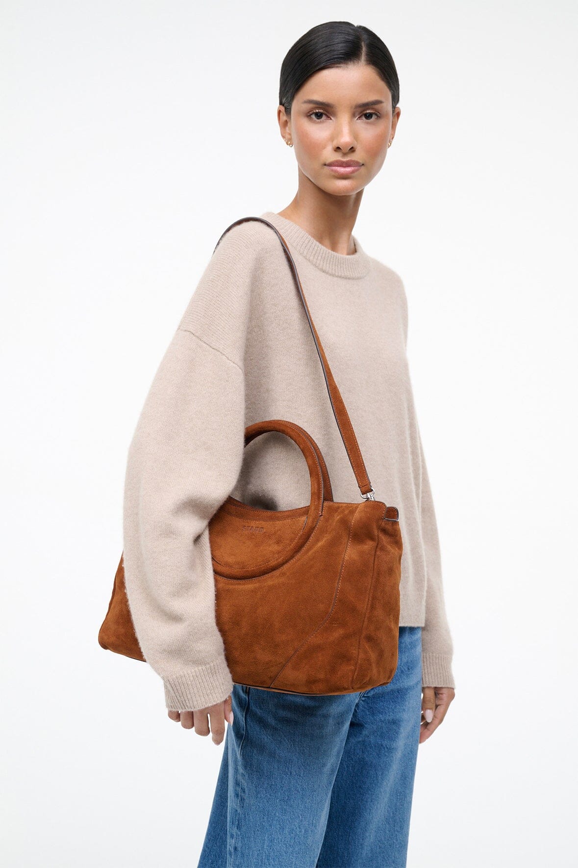 STAUD | Maude Satchel Tabac Suede