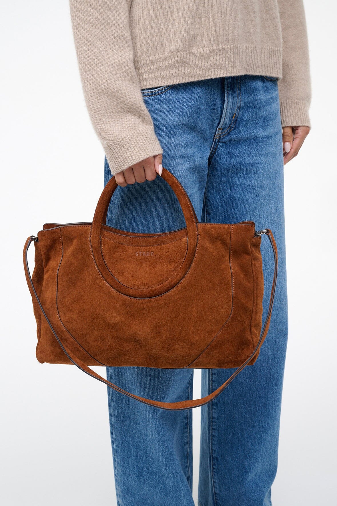 STAUD | Maude Satchel Tabac Suede