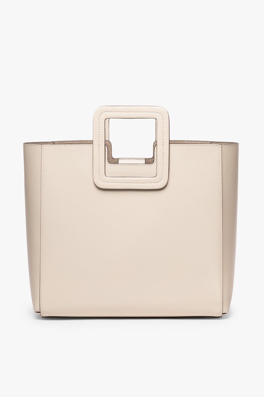 STAUD | Shirley Leather Tote Bag - Cream