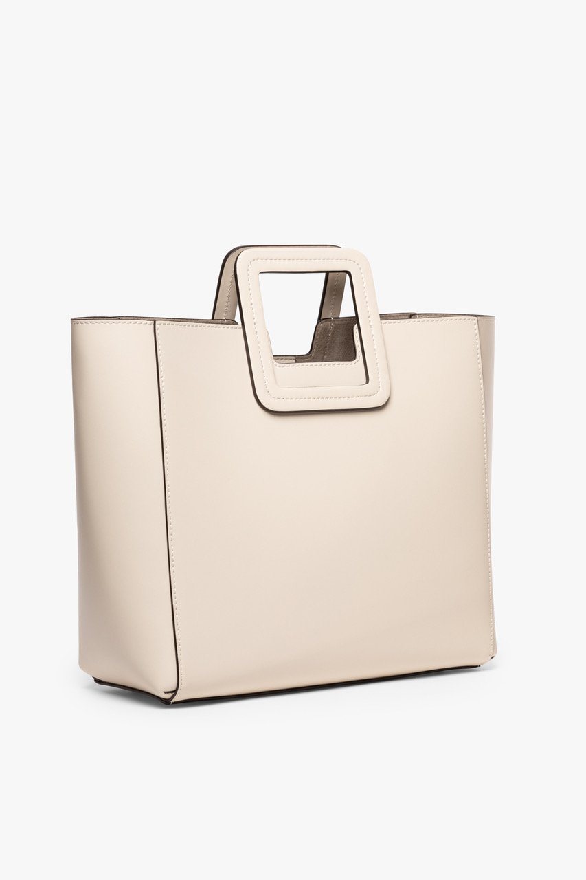 STAUD | Shirley Leather Tote Bag - Cream
