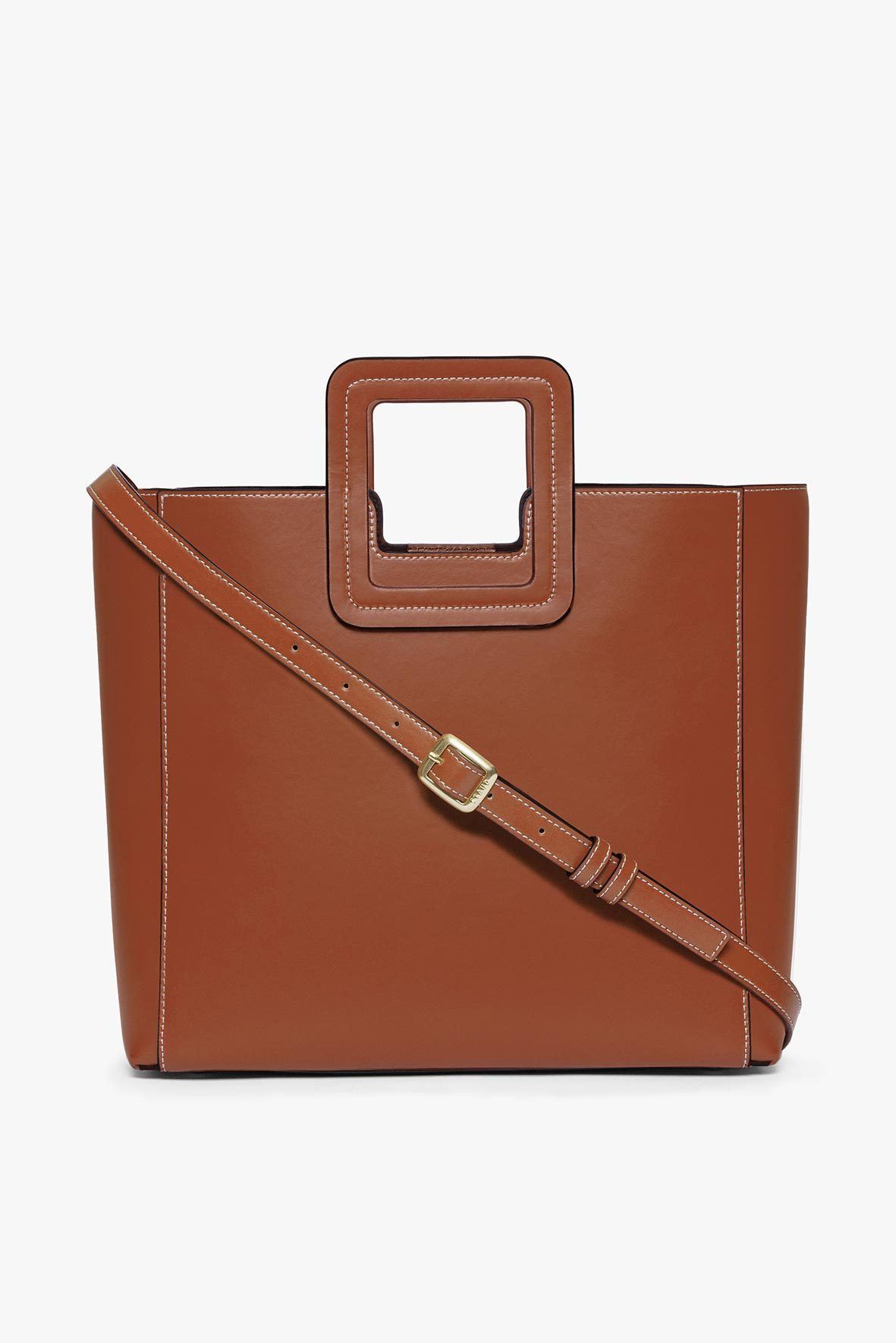 STAUD | Shirley Leather Bag - Saddle