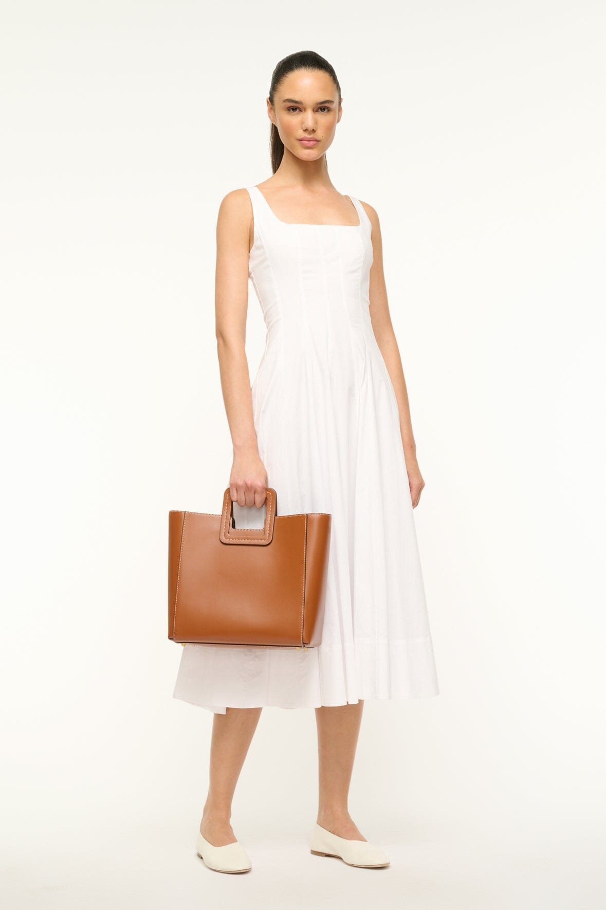 STAUD | Shirley Leather Bag - Saddle
