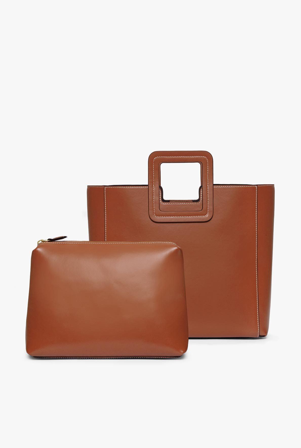 STAUD | Shirley Leather Bag - Saddle