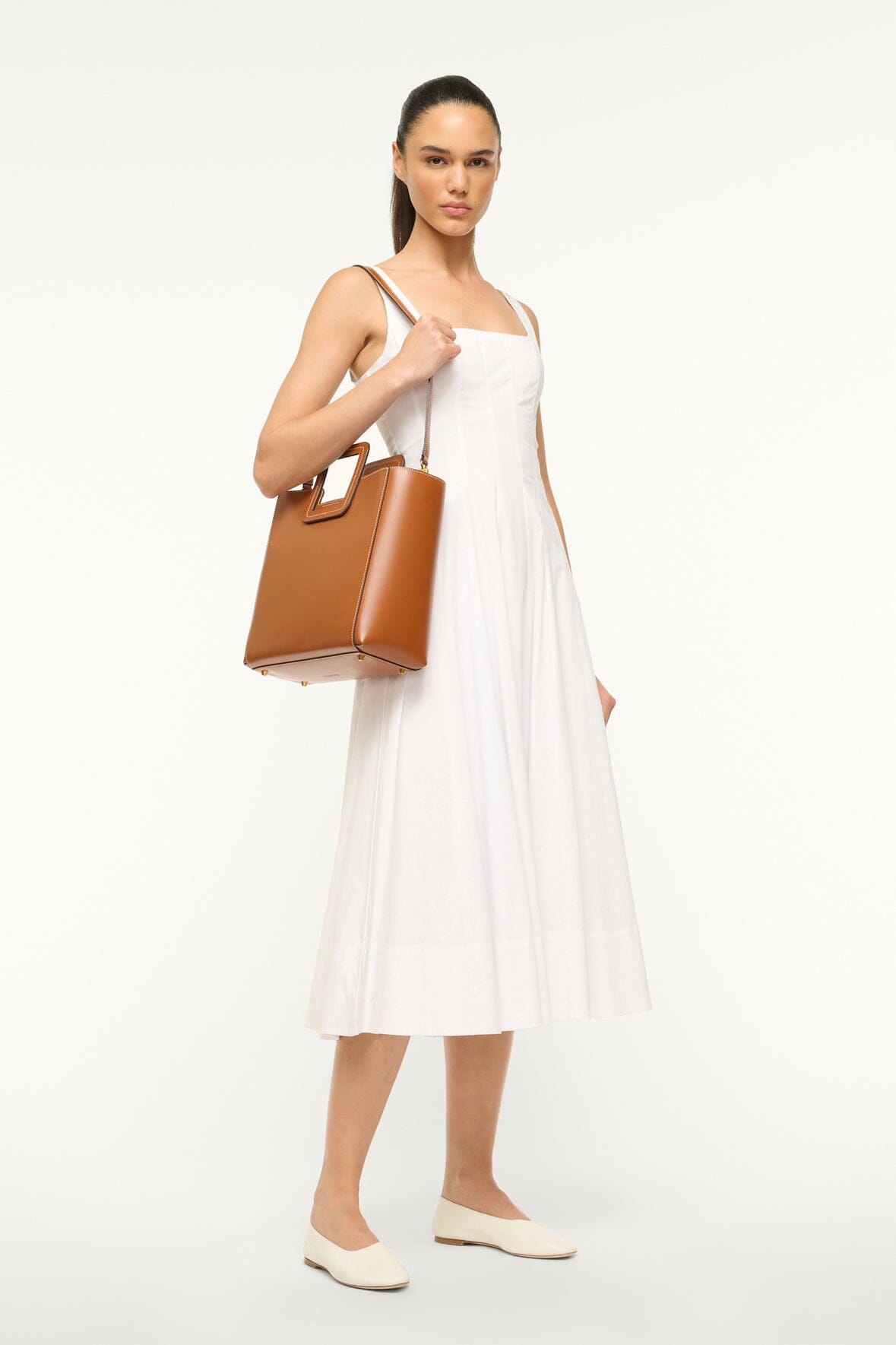 STAUD | Shirley Leather Bag - Saddle
