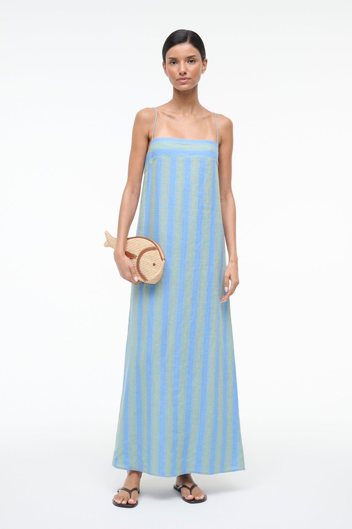 STAUD | Pesce Raffia Clutch Natural Tan
