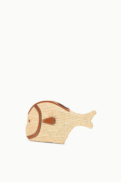 STAUD | Pesce Raffia Clutch Natural Tan