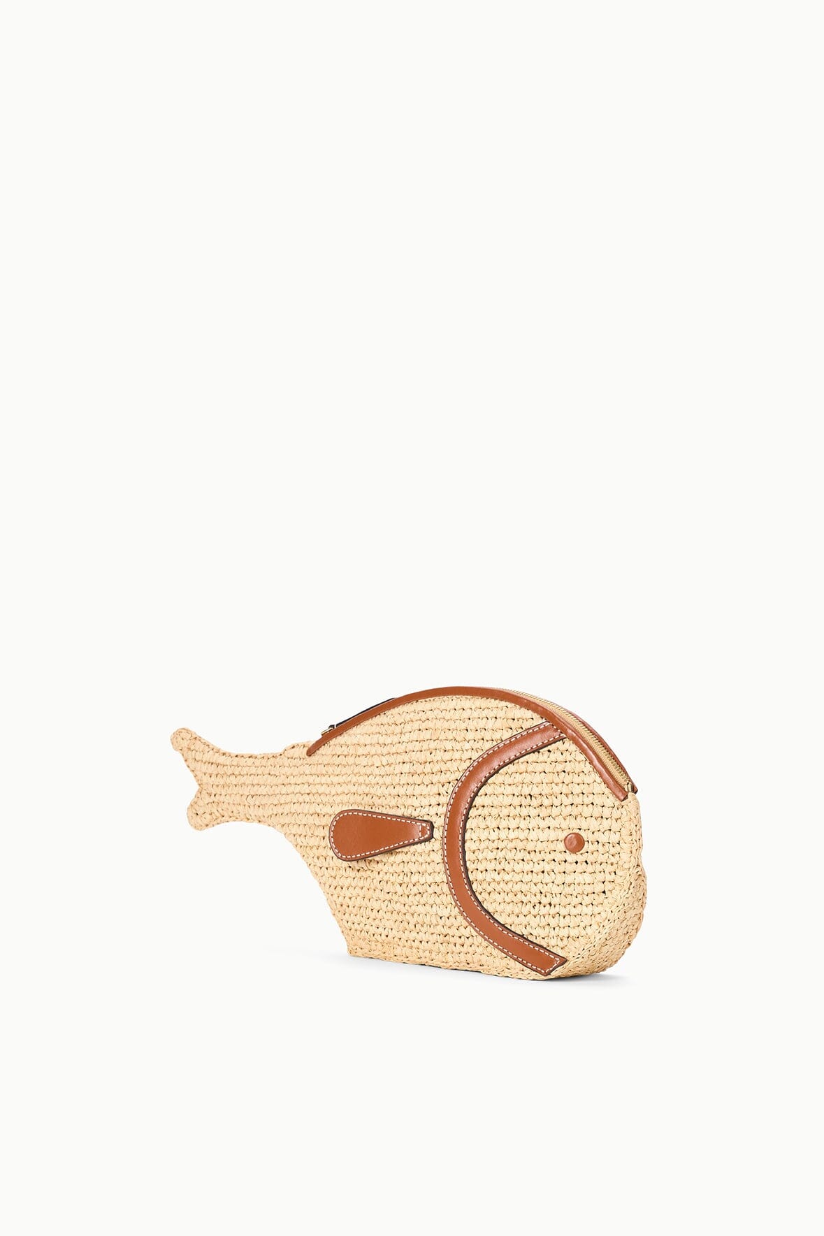 STAUD | Pesce Raffia Clutch Natural Tan