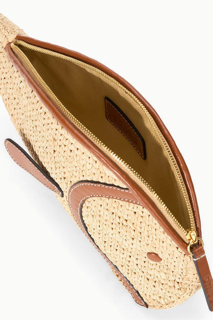 STAUD | Pesce Raffia Clutch Natural Tan