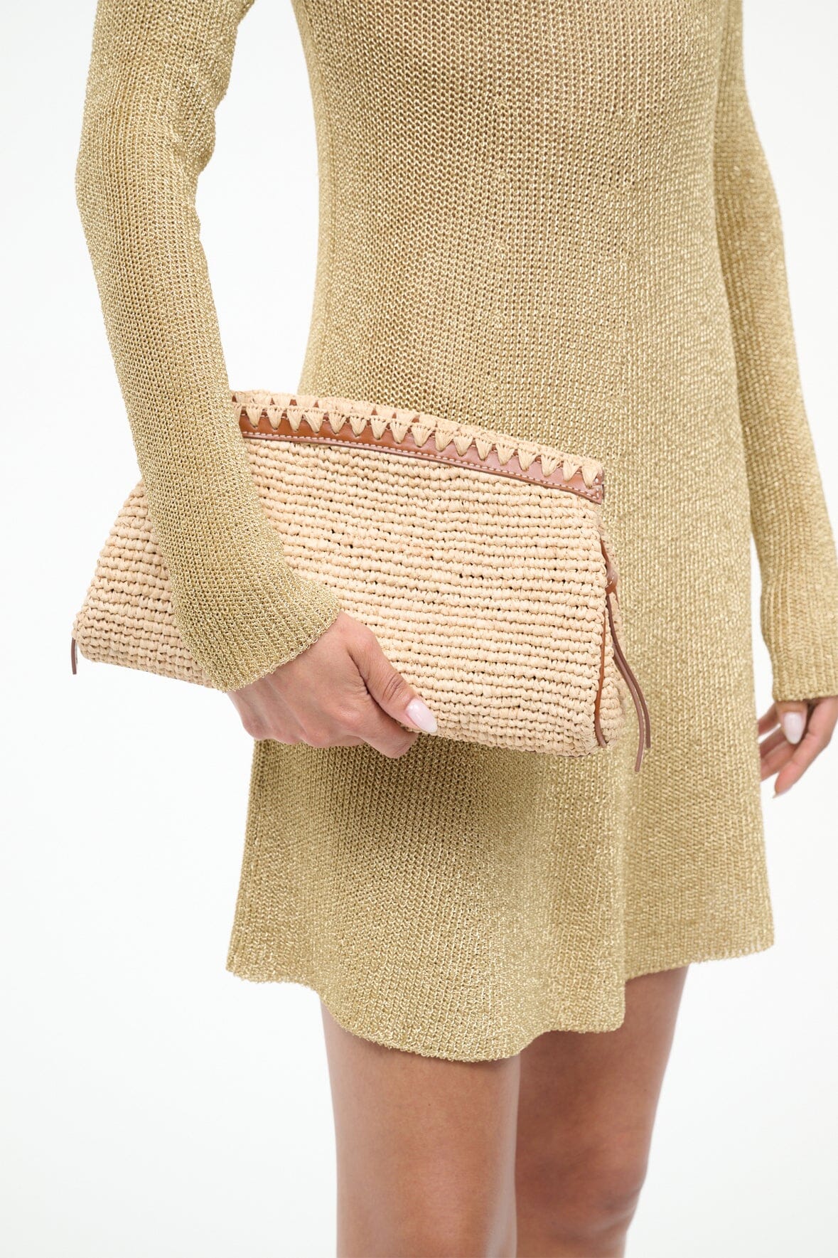 STAUD | Maude Convertible Clutch Natural Tan