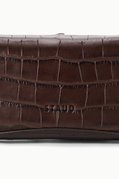 STAUD | Eve Clutch Espresso Croco