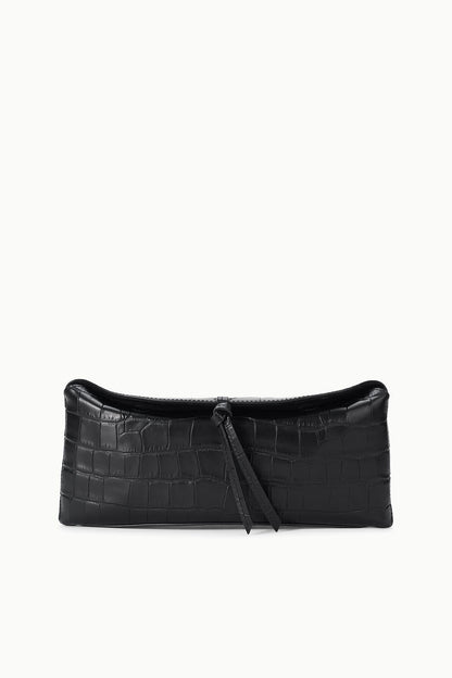 STAUD | Eve Clutch Black Croco