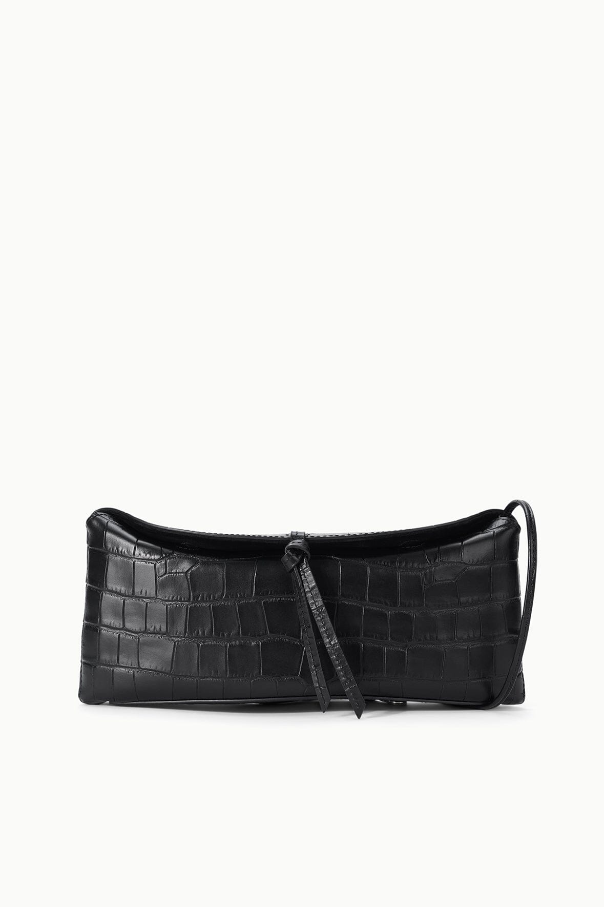 STAUD | Eve Clutch Black Croco