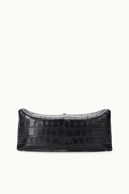 STAUD | Eve Clutch Black Croco