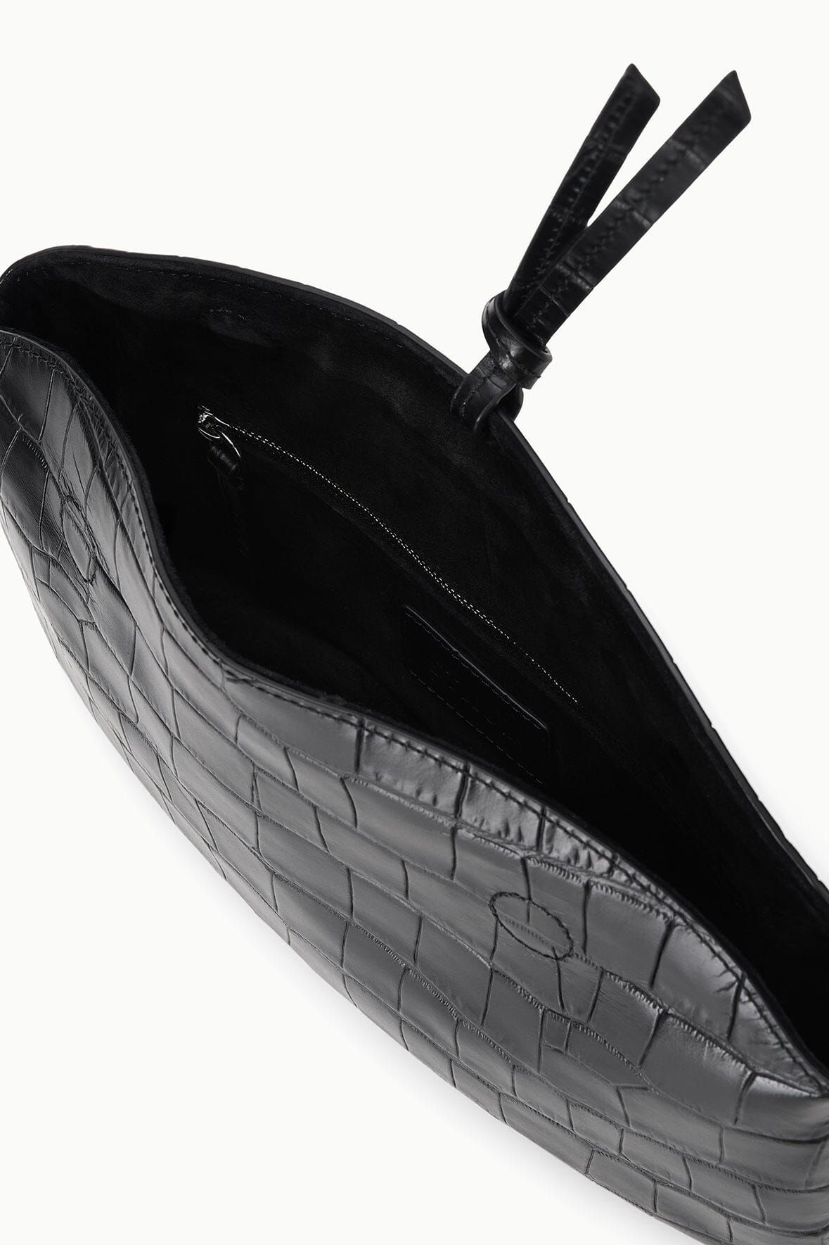 STAUD | Eve Clutch Black Croco